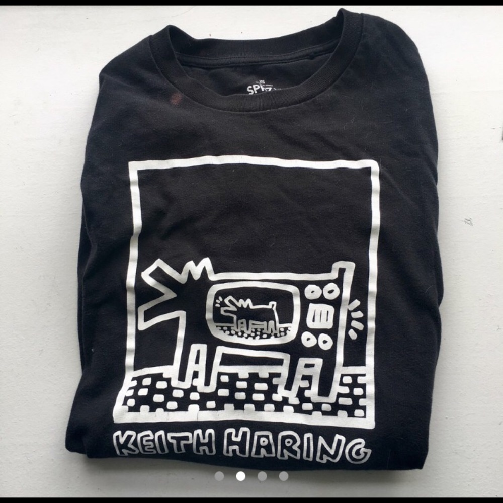 Keith haring long sleeve black tee